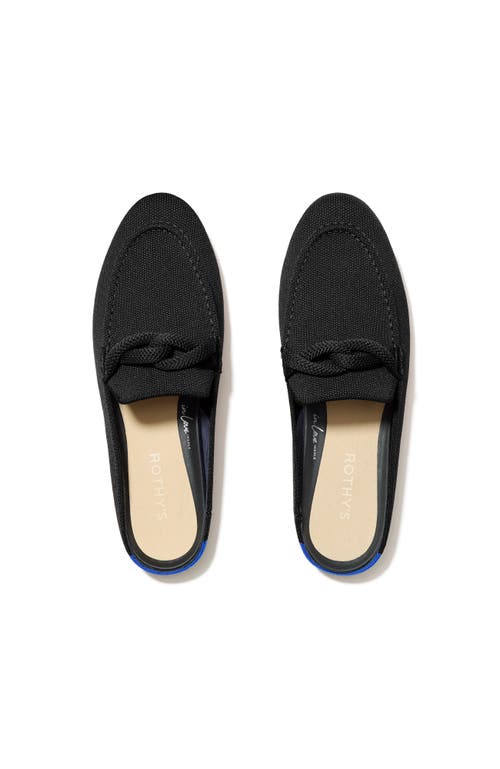 Rothys The Loafer Mule In Black/neutral In Black