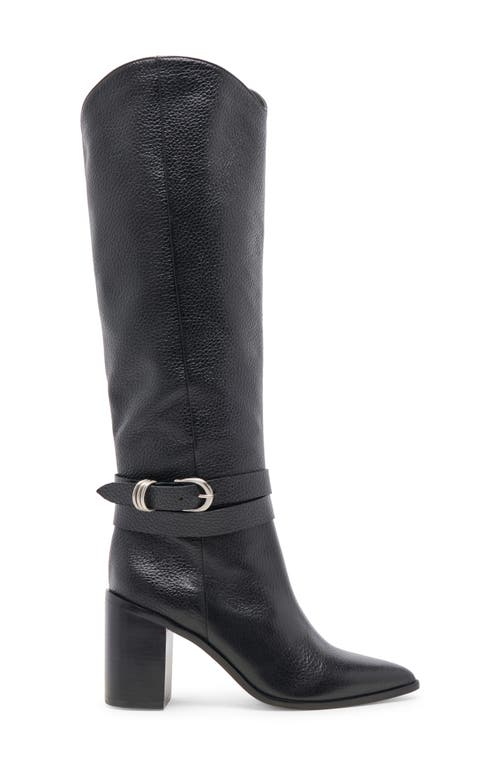 Shop Dolce Vita Tyrone Pointed Toe Knee High Boot In Black Leather