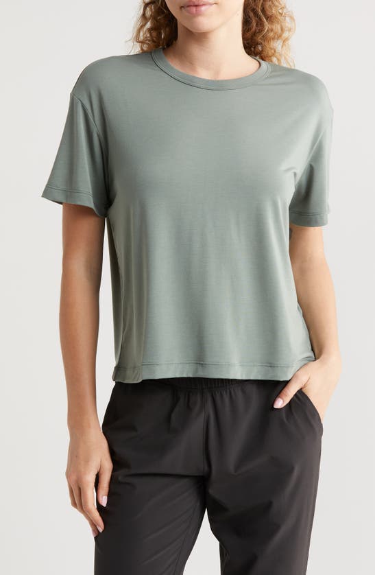 Shop Free Fly Elevate Boxy T-shirt In Agave Green