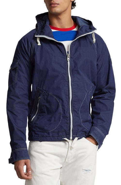 Polo Ralph Lauren Hooded Cotton Blend Jacket in Newport Navy at Nordstrom, Size X-Large