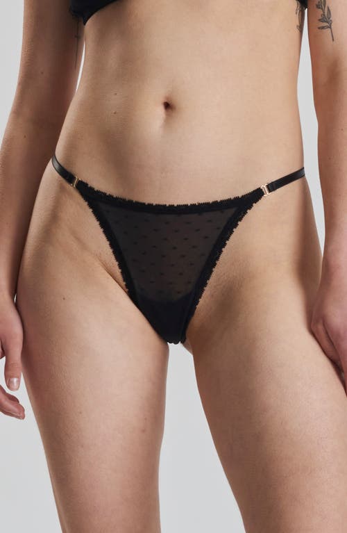 Peachaus Matsu Recycled-Lace Low-Rise Thong Volcanic Black at Nordstrom,