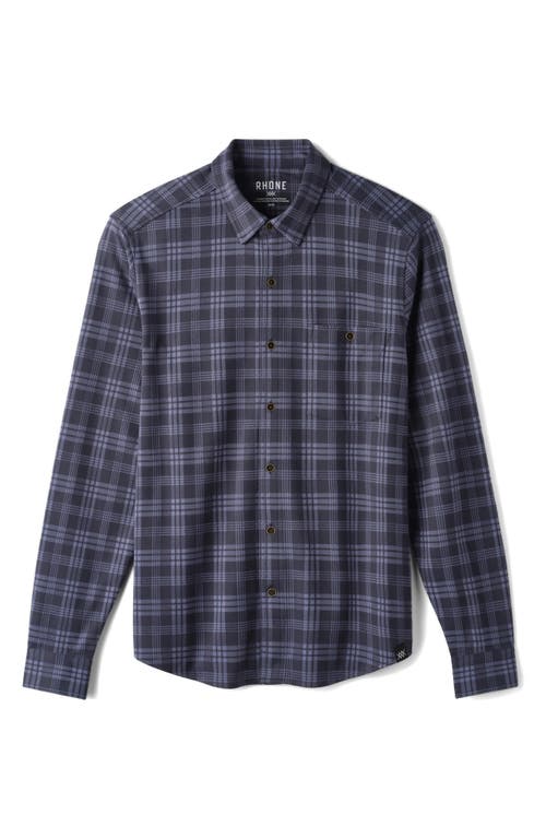 Shop Rhone Hardy Plaid Stretch Flannel Button-up Shirt In Vintage Indigo Plaid