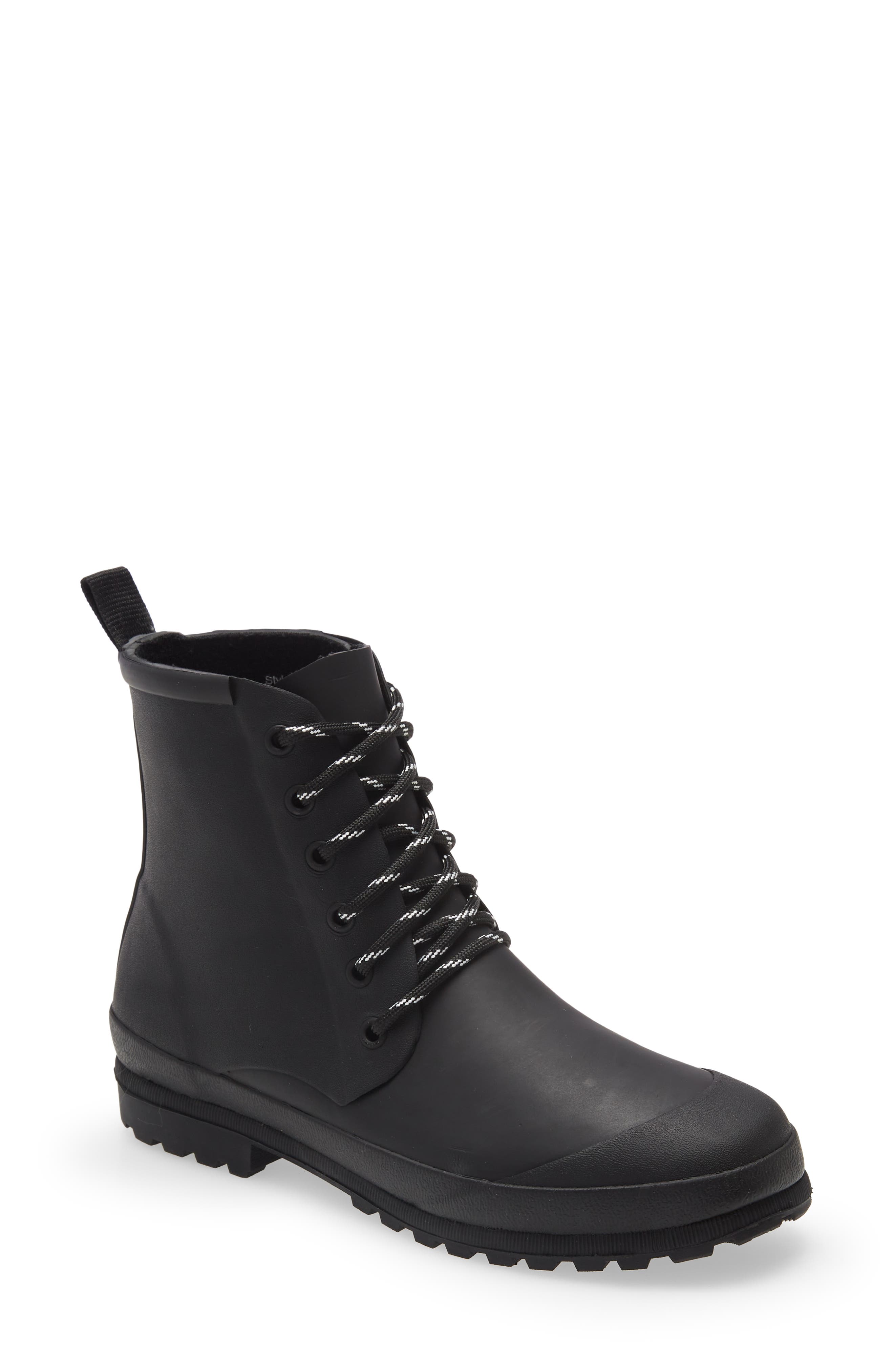 nordstrom black lace up boots