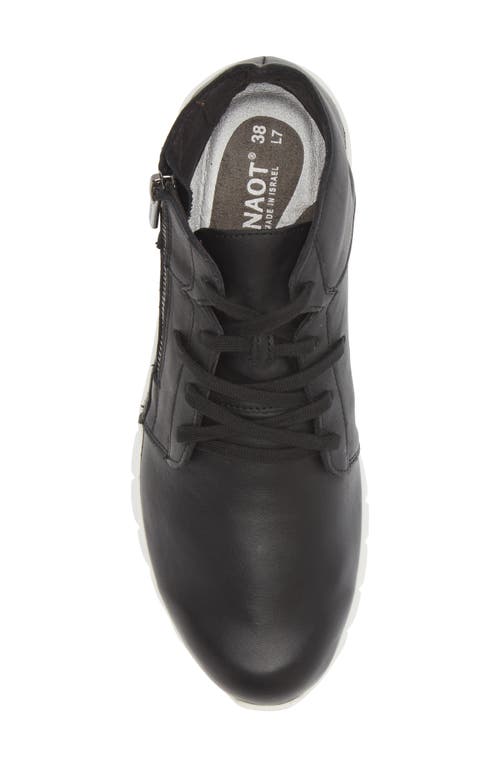 Naot Polaris High Top Sneaker In Jet Black Leather