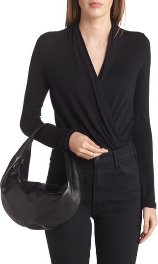 Khaite Olivia Medium Leather Hobo Bag Black