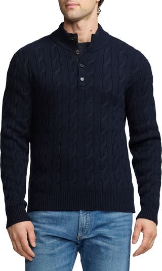 Black henley sweater best sale