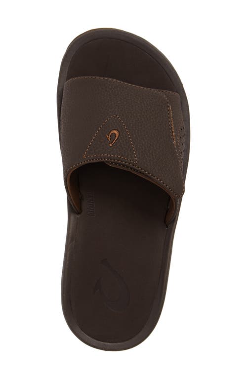 Shop Olukai Nalu Slide Sandal In Dark Java/dark Java