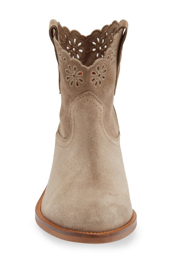 Shop Penelope Chilvers Cali Broderie Western Bootie In Sand