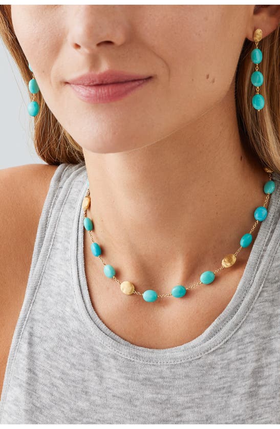 Shop Marco Bicego Siviglia Turquoise Necklace In 18k Yellow Gold