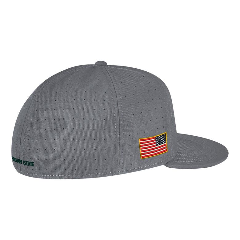 Shop Nike Gray Michigan State Spartans Usa Side Patch True Aerobill Performance Fitted Hat