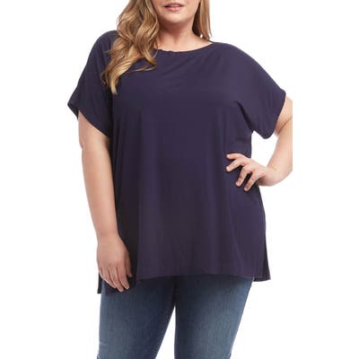 Plus Size Karen Kane Boatneck Tunic Tee, Blue