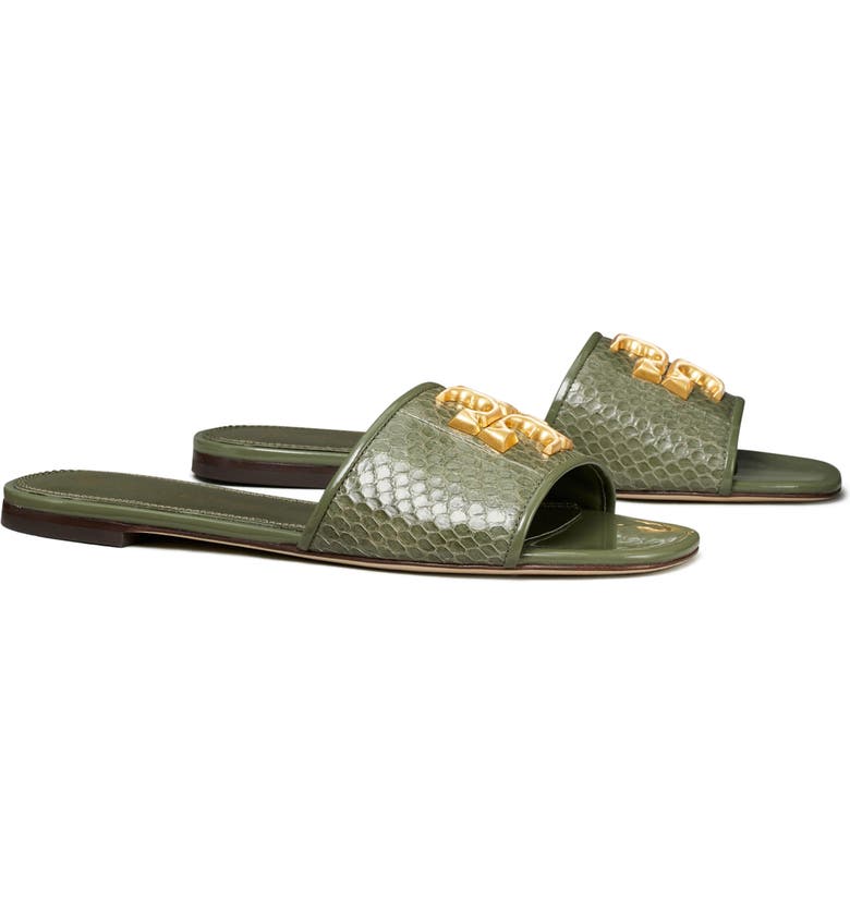 Tory Burch Leigh Flip Flop Snake Skin Leather Summer Vacation Resort Size 6  