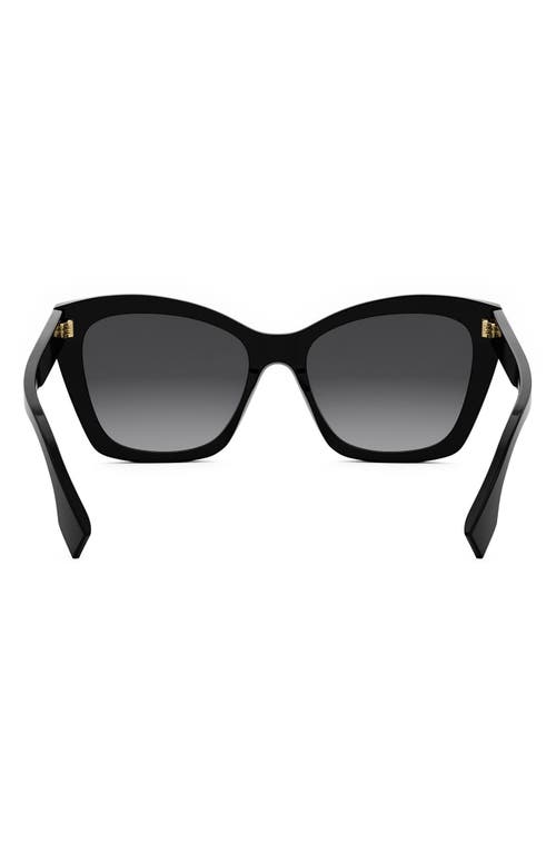 Shop Fendi ' Lettering 55mm Gradient Square Sunglasses In Shiny Black/gradient Smoke