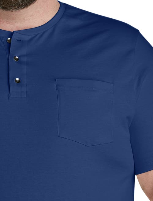 Harbor Bay By Dxl Slub Henley Shirt In Blue Depths