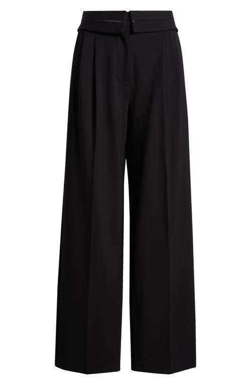 Shop Rag & Bone Tasha Folded Waist Wide Leg Ponte Pants In Black