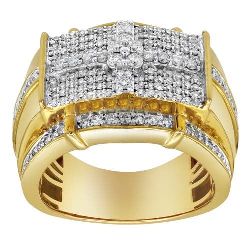Luvmyjewelry Banner Of Bling 14k Yellow Gold Diamond Men Statement Ring In 14k Yellow Gold