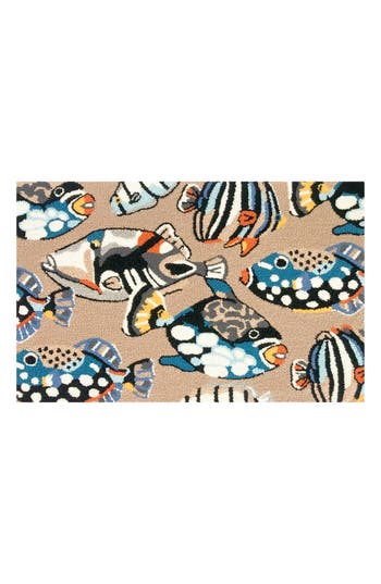 R16 Home Colorful Fish Doormat In Taupe Multi