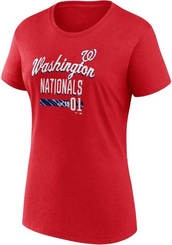 Women's Fanatics Branded Red Washington Nationals Logo Fitted T-Shirt