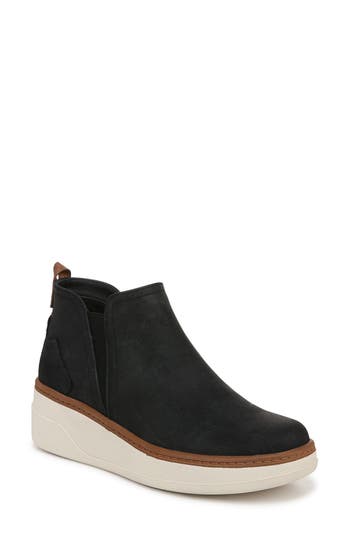 Blowfish Footwear Charming Platform Wedge Chelsea Boot In Black Faux Leather