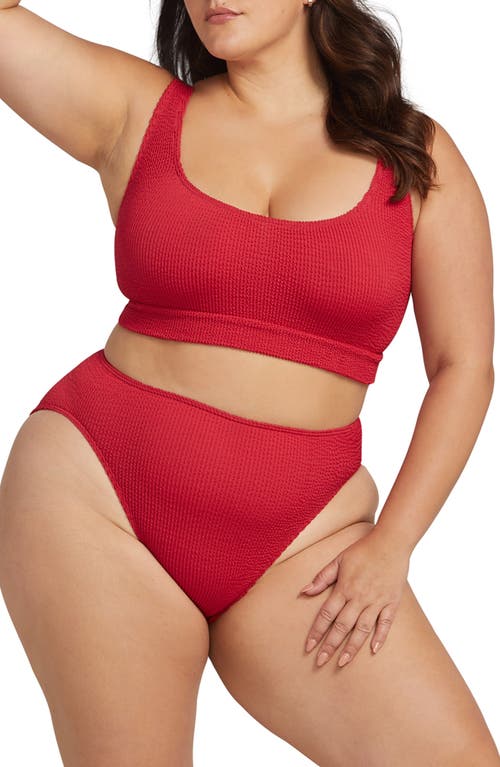 Kahlo Arte Eco Crinkle Two-Piece Swimsuit in Crimson Red