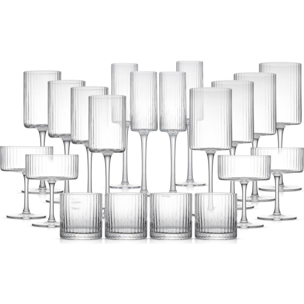 JOYJOLT JOYJOLT 20-PIECE ELLE FLUTED GLASS SET