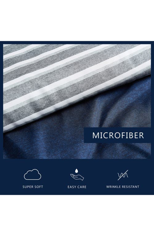 NAUTICA NAUTICA HEATHERED BLOCK STRIPE COMFORTER SET