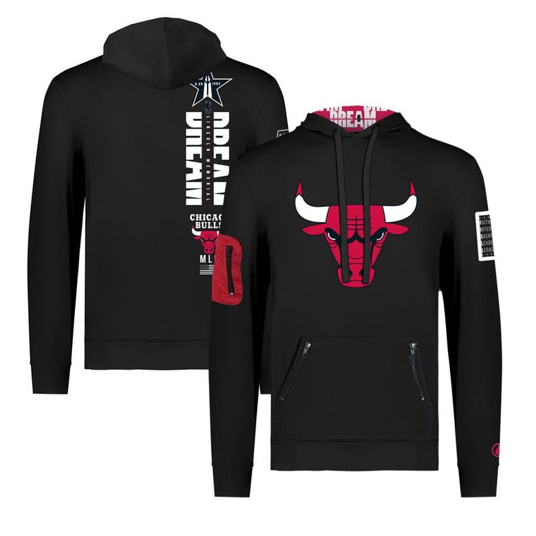 Shop Fisll Unisex  X Black History Collection  Black Chicago Bulls Pullover Hoodie