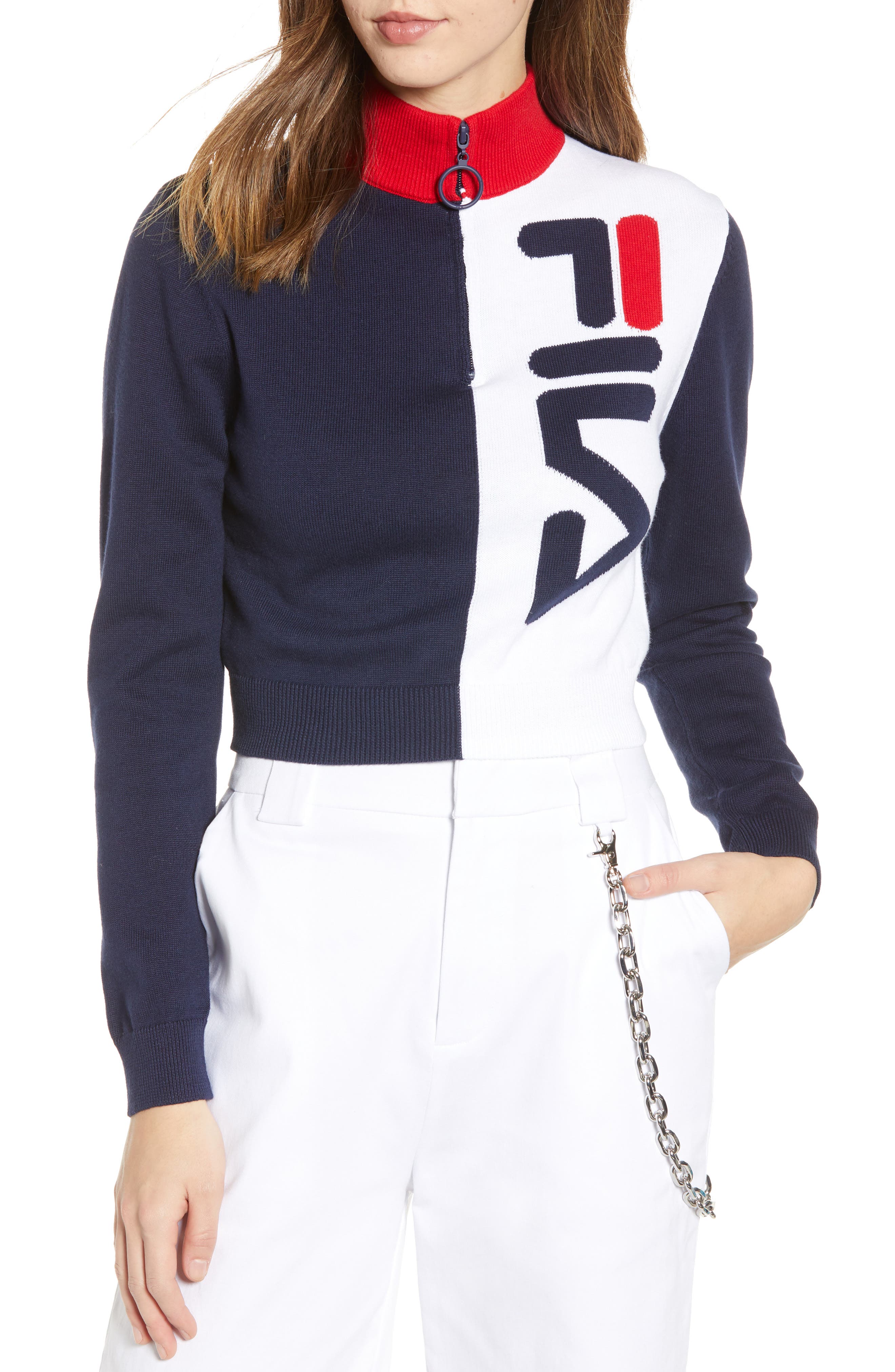 FILA Fabiana Half Zip Crop Sweater 