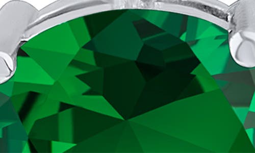 Cz By Kenneth Jay Lane Oval Cubic Zirconia Linear Drop Earrings In Green/silver