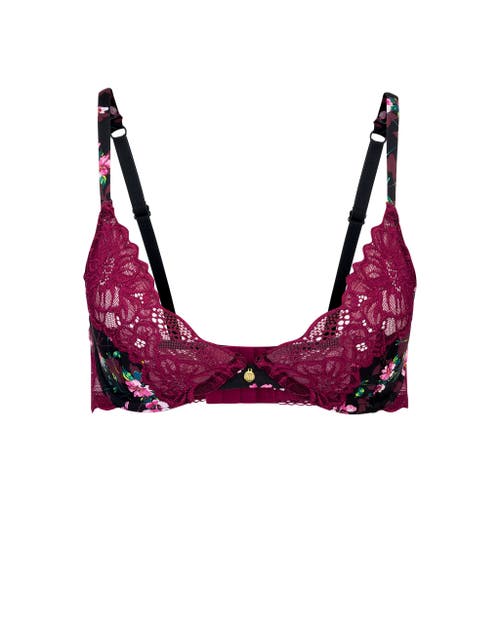 Shop Adore Me Aleena Unlined Plunge Bra In Floral Black