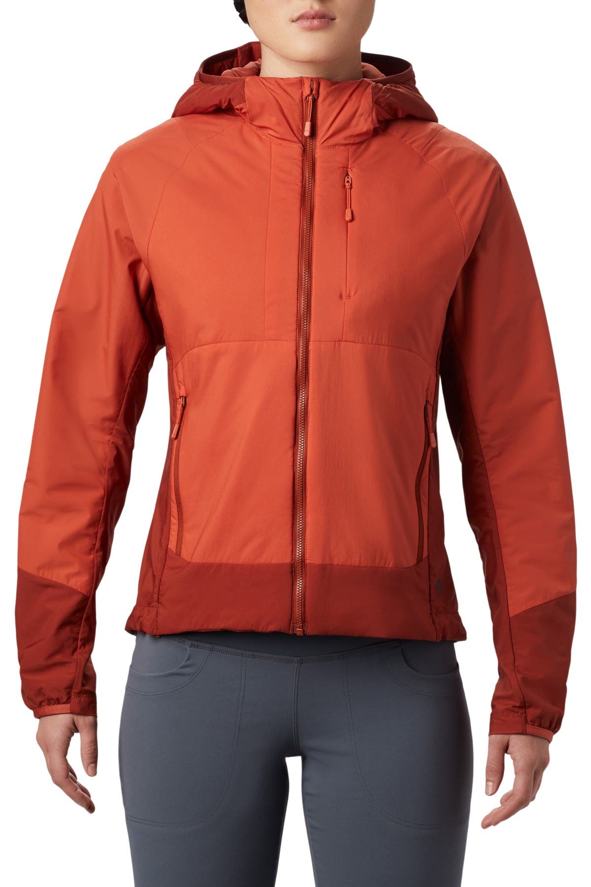 Mountain Hardwear Kor Cirrus Hybrid Insulated Hooded Jacket In Dark