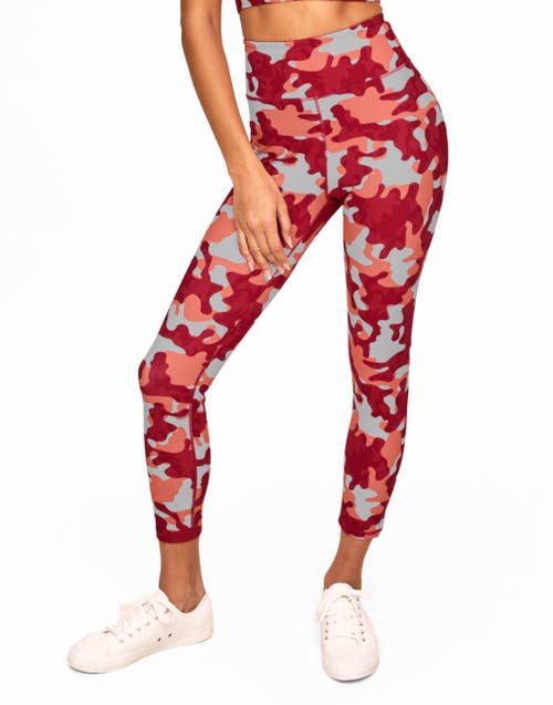 Shop Walkpop Cora Super-soft Printed 7/8 Legging In Novelty Pink