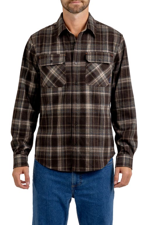 Shop Rainforest Fahnestock Brushed Flannel Button-up Shirt In Dark Brown