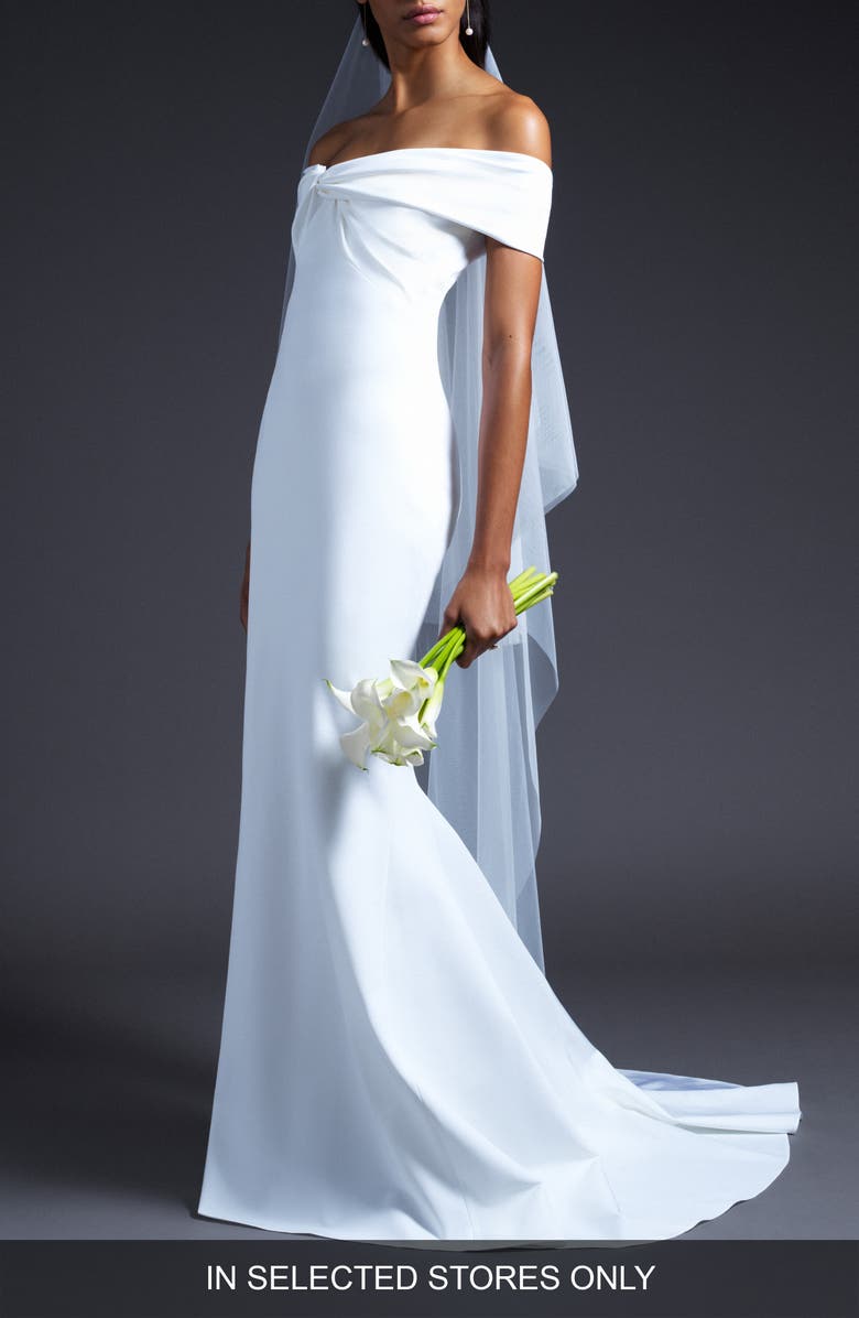 CUSHNIE Knotted Off The Shoulder Wedding  Dress  Nordstrom  CUSHNIE Knotted Off The Shoulder Wedding  Dress  Nordstrom