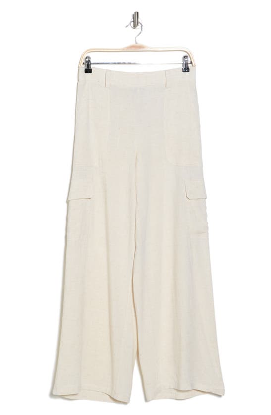 Shop Adrianna Papell Pull-on Wide Leg Cargo Pants In Barley