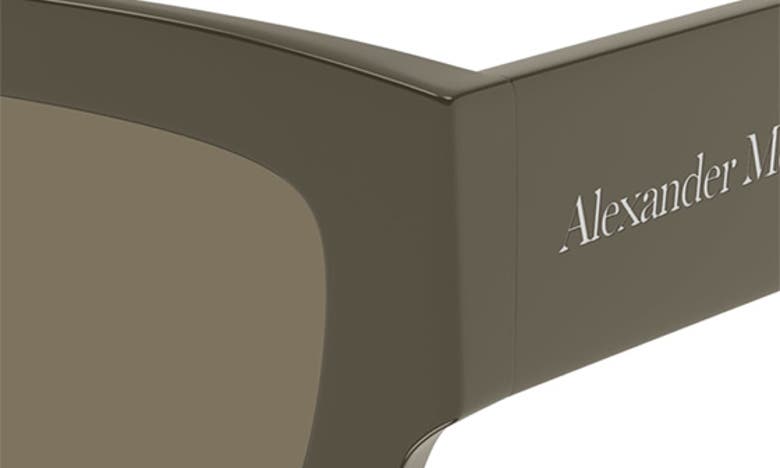 Shop Alexander Mcqueen 53mm Rectangular Sunglasses In Brown