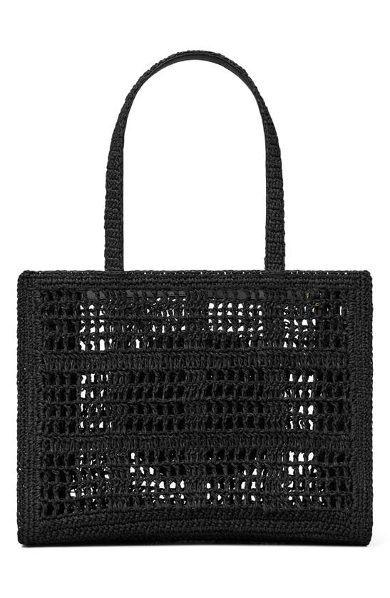 Shop Tory Burch Ella Small Hand Crochet Tote In Black