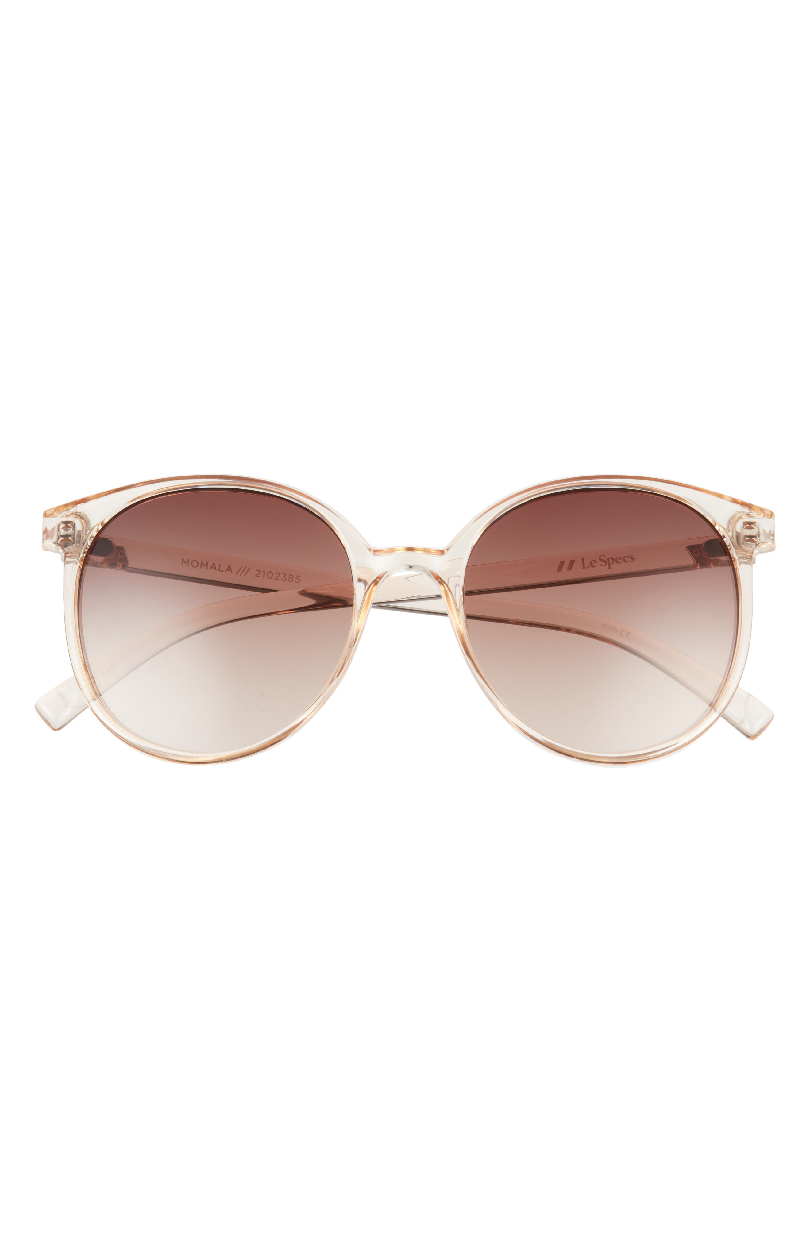Le Specs Momala 54mm Round Sunglasses in Nougat /Brown Grad at Nordstrom