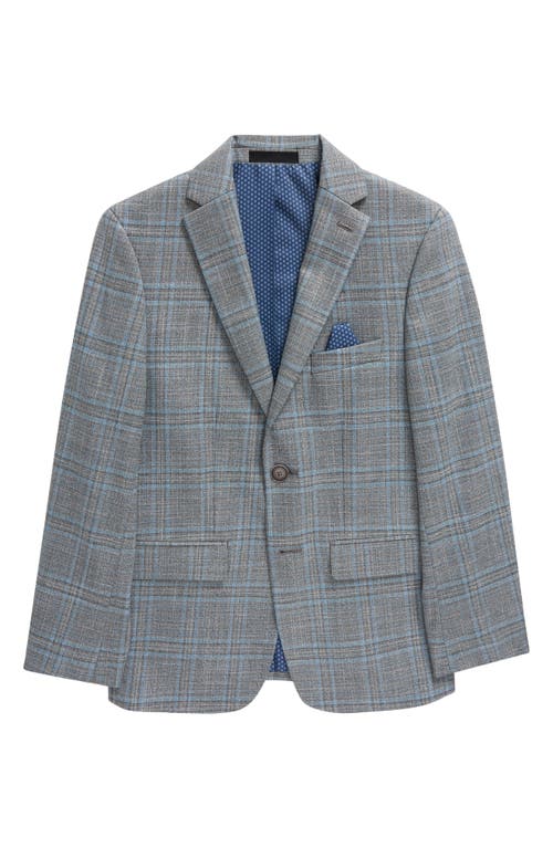 Tallia Kids' Check Sport Coat Light Grey/Blue at Nordstrom,