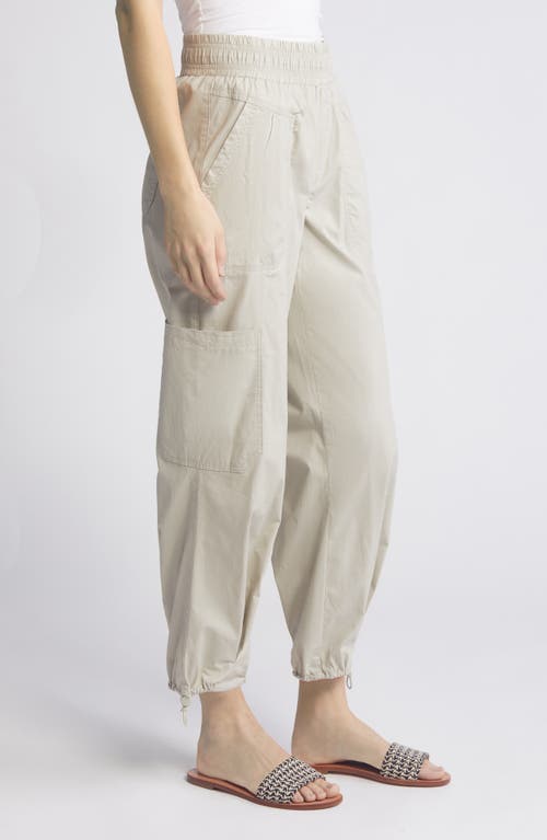 Wit & Wisdom 'ab'leisure Skyrise Pull-on Straight Leg Poplin Cargo Pants In Seashell