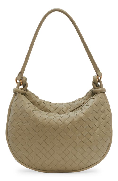 Shop Bottega Veneta Medium Gemelli Intrecciato Shoulder Bag In Travertine-muse Bra