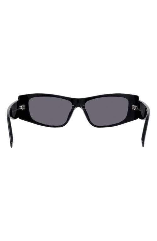 Shop Givenchy Gv Day 56mm Rectangular Sunglasses In Shiny Black/smoke