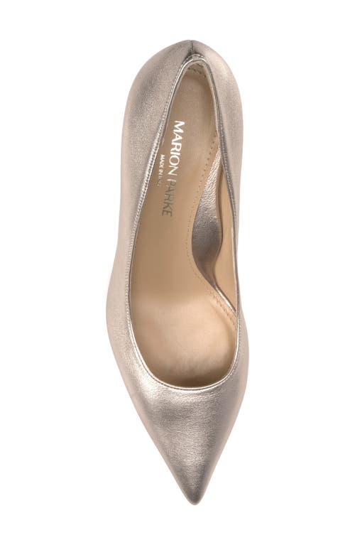 Marion Parke Classic Pointed Toe Pump In Beige Metallic