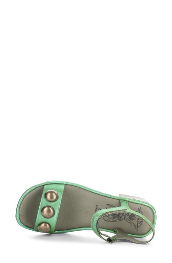 Fly London Exie Ankle Strap Sandal In Green Idra
