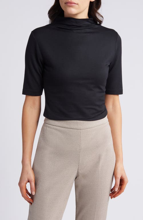 BOSS Etikat Mock Neck Top Black at Nordstrom,