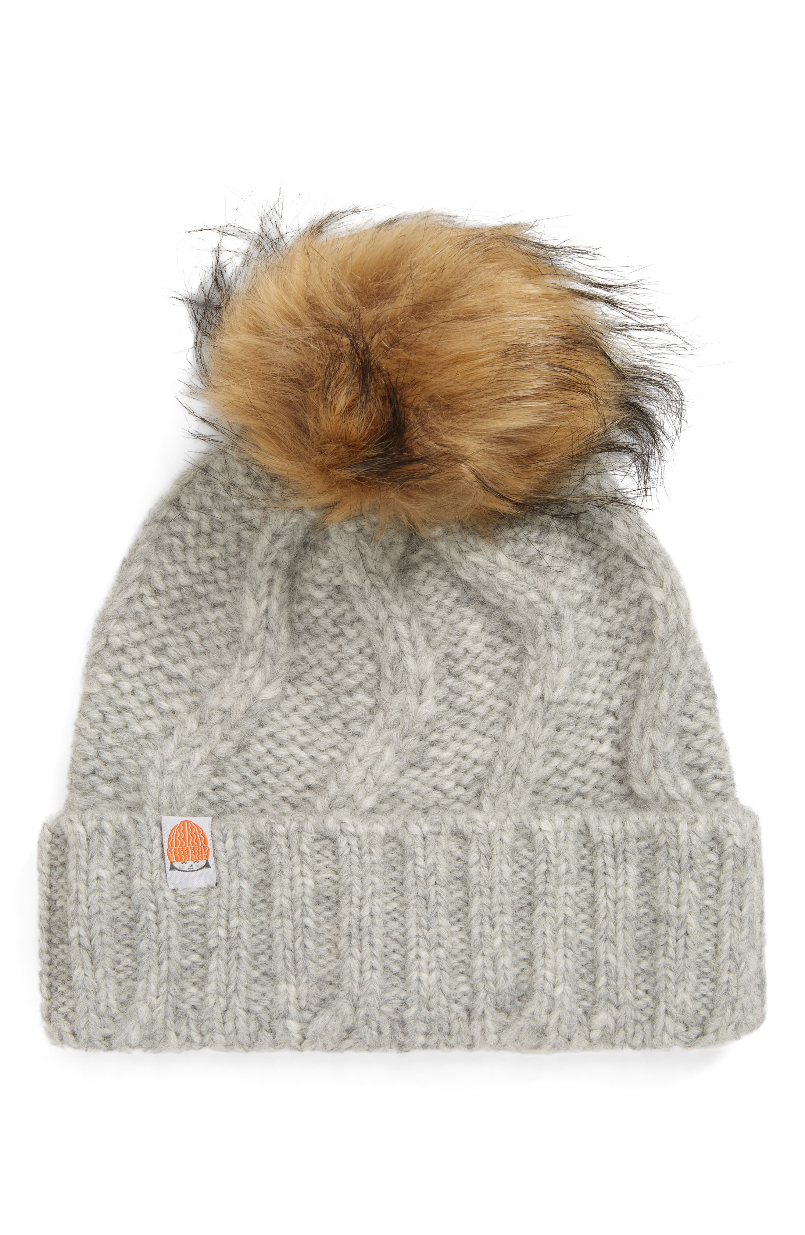 beanie with puff on top