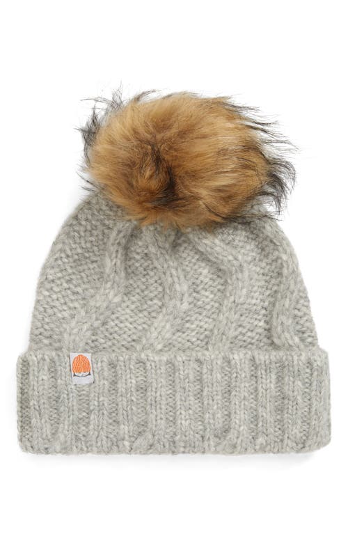 Sh*t That I Knit The Beacon Alpaca Blend Beanie with Faux Fur Pom in Heather