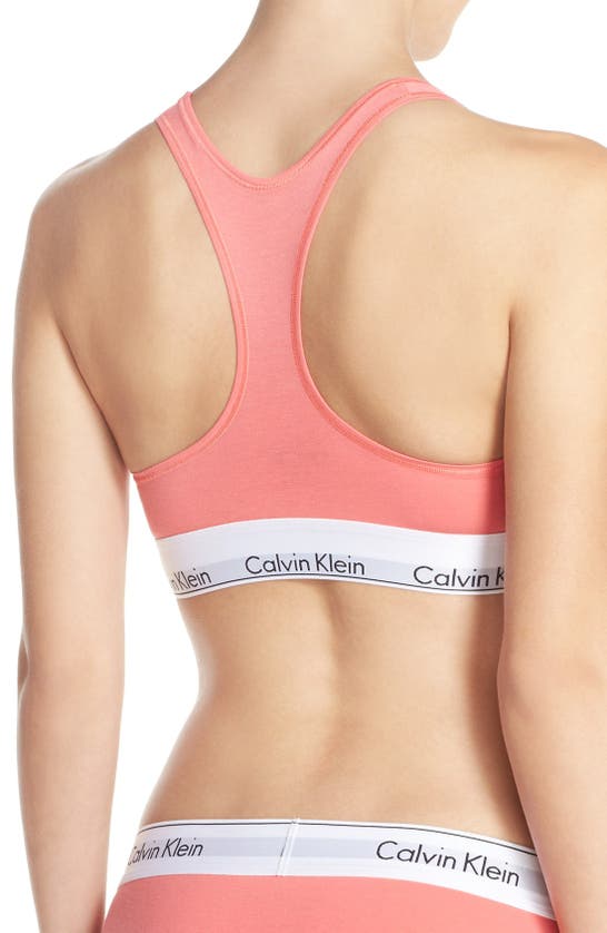 Shop Calvin Klein Modern Cotton Collection Unlined Cotton Blend Bralette In Poise