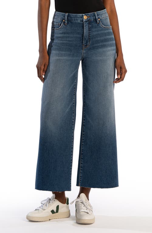 Shop Kut From The Kloth Meg High Waist Raw Hem Ankle Wide Leg Jeans In Formidable