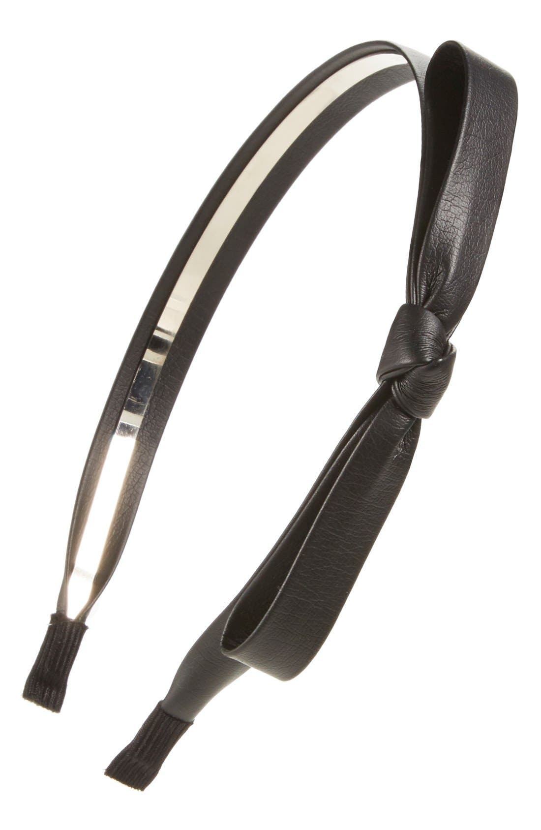 Cara Faux Leather Bow Headband Nordstrom